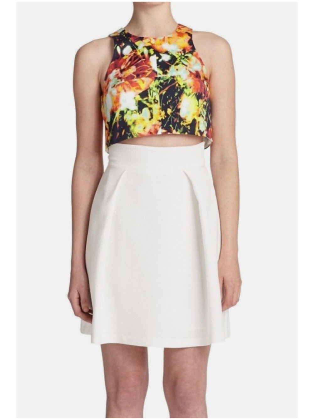 Black Halo Sanibel Floral Cropped Top 0